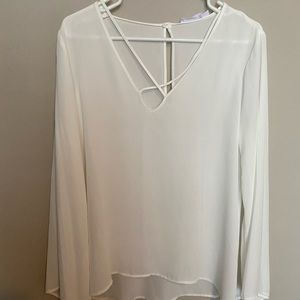 White Criss Cross Blouse